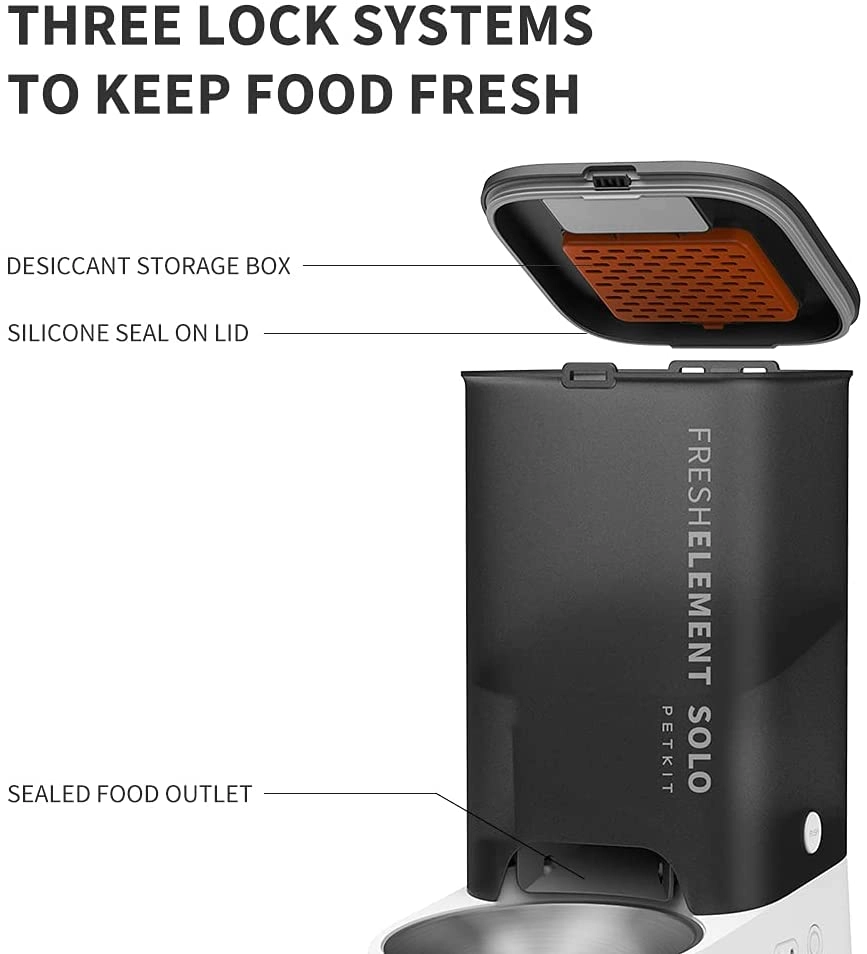 FRESH ELEMENT SOLO Smart Pet Feeder – Dark Grey