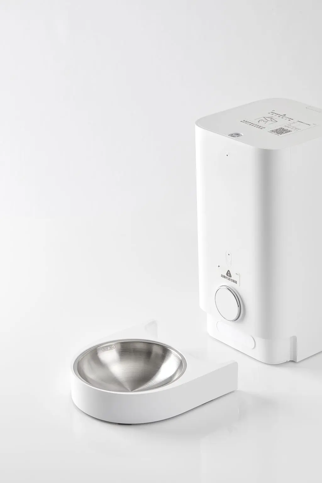 FRESH ELEMENT Mini- Smart Pet Feeder With Stainless Steel Bow