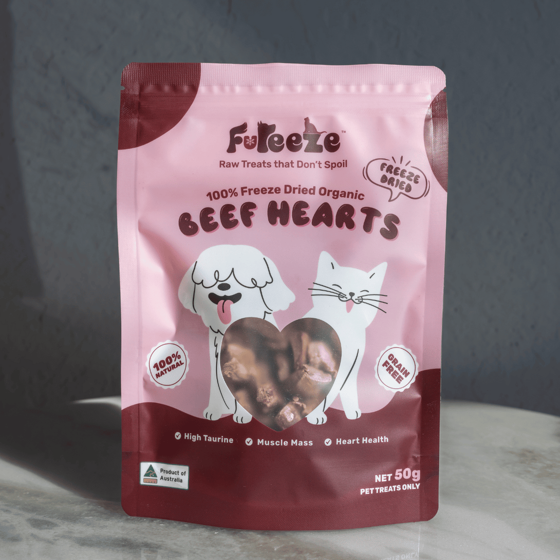 Freeze Dried Organic Australian Beef Hearts 50g