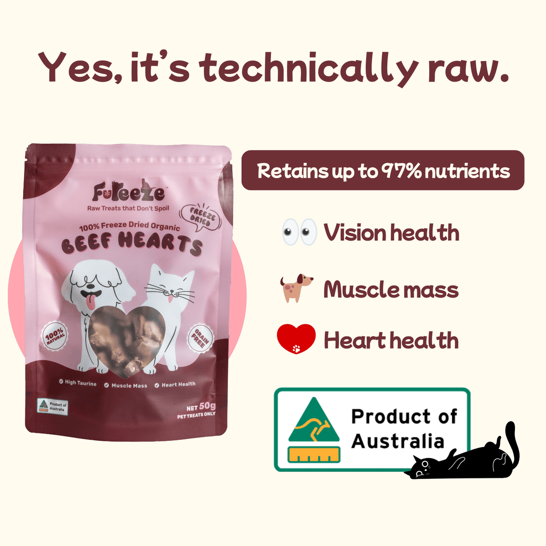 Freeze Dried Organic Australian Beef Hearts 50g