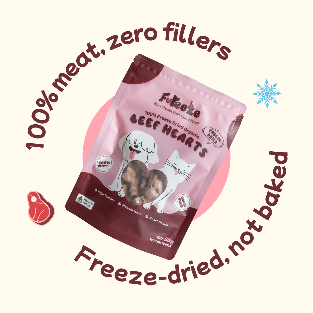 Freeze Dried Organic Australian Beef Hearts 50g