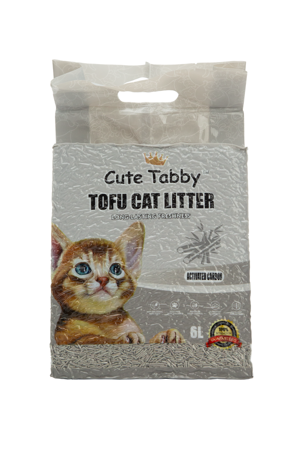 Cute Tabby Tofu Cat Litter Activated Carbon 6L