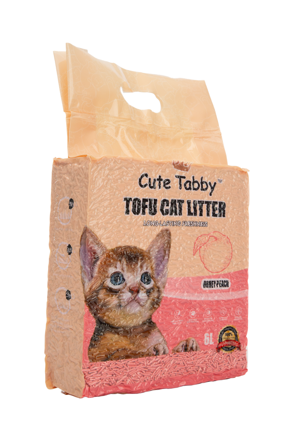 Cute Tabby Tofu Cat Litter Honey Peach 6L