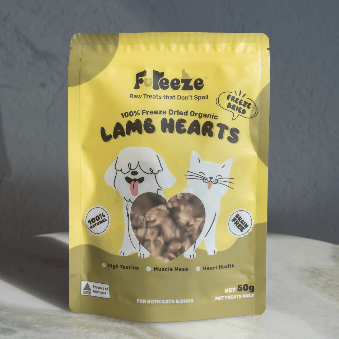 Freeze Dried Organic Australian Lamb Hearts 50g