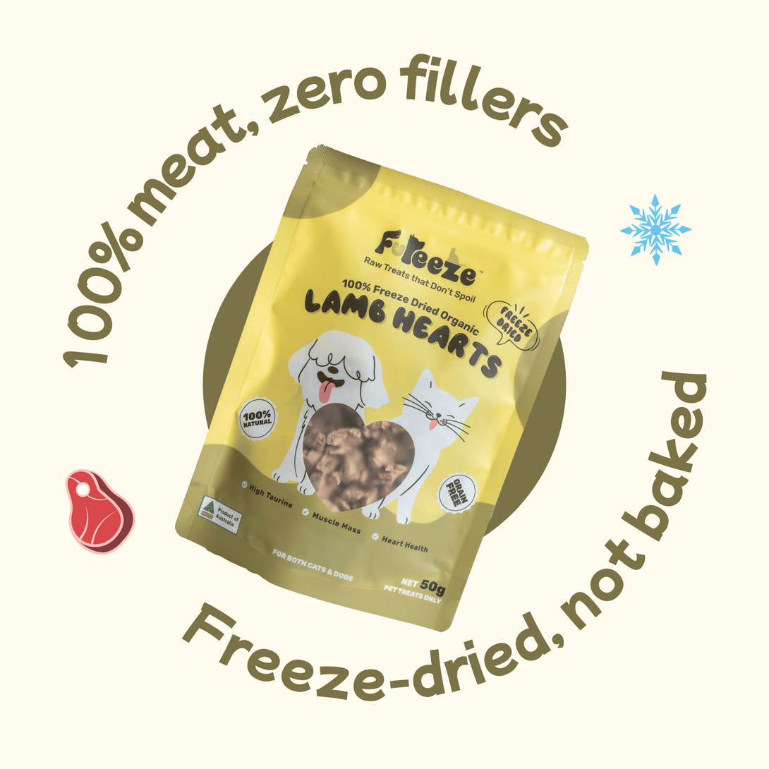 Freeze Dried Organic Australian Lamb Hearts 50g