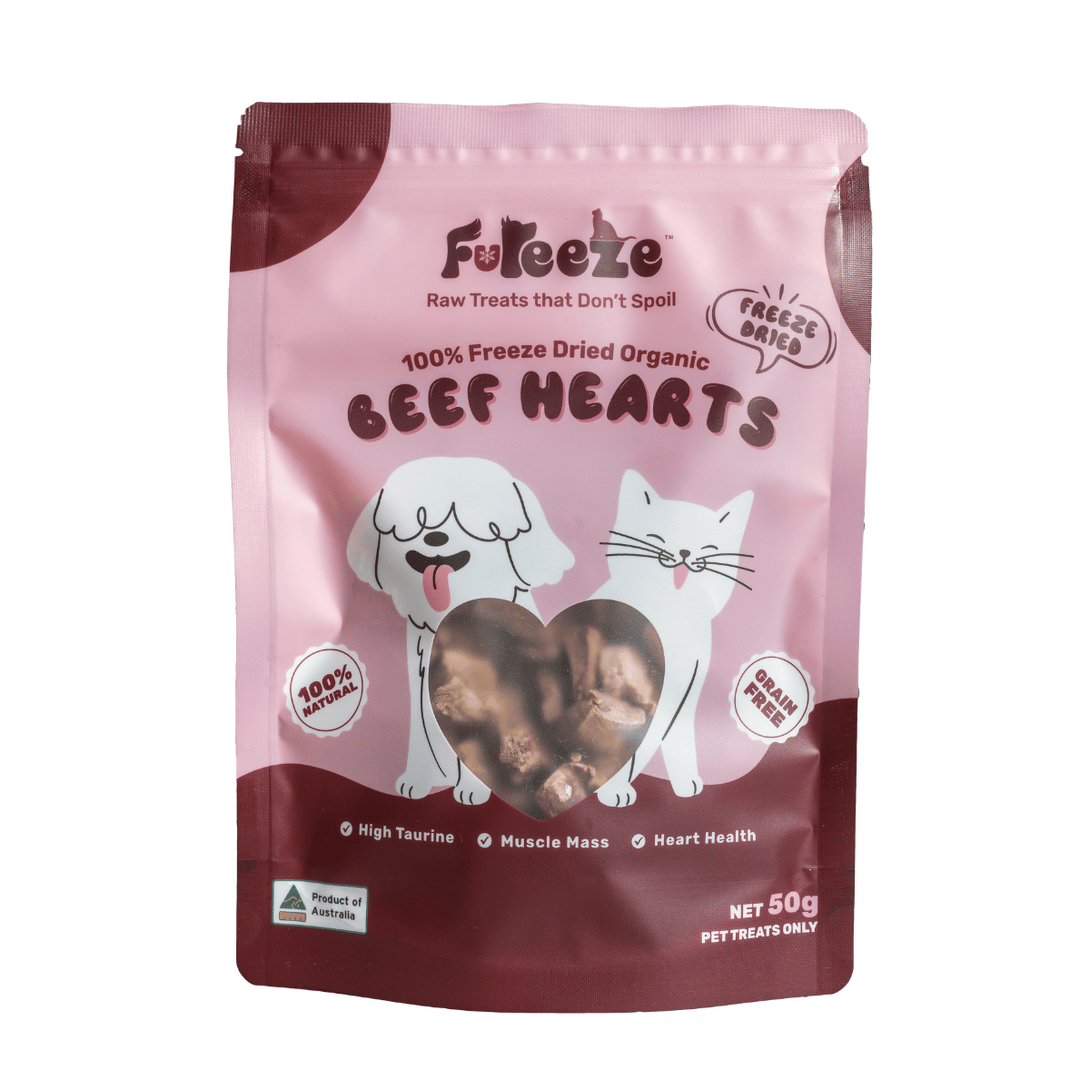 Freeze Dried Organic Australian Beef Hearts 50g