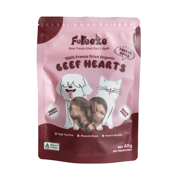 Freeze Dried Organic Australian Beef Hearts 50g